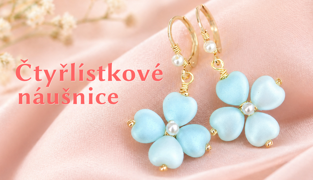 Návod na náušnice se srdíček - čtyřlístek